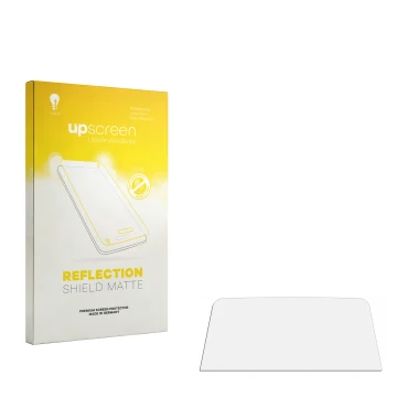 Face avant d’un emballage produit avec le logo de la marque upscreen. À côté se trouve la protection d’écran correspondante.
