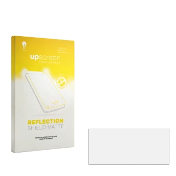 Face avant d’un emballage produit avec le logo de la marque upscreen. À côté se trouve la protection d’écran correspondante.