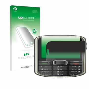 Face avant d’un emballage produit avec le logo de la marque upscreen. À côté, l’appareil Nokia 3720 classic est représenté ave