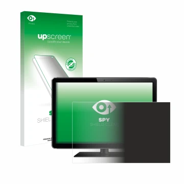 Face avant d’un emballage produit avec le logo de la marque upscreen. À côté, l’appareil est représenté avec la protection d’é
