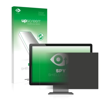 Face avant d’un emballage produit avec le logo de la marque upscreen. À côté, l’appareil est représenté avec la protection d’é