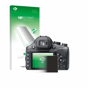 Face avant d’un emballage produit avec le logo de la marque upscreen. À côté, l’appareil Fujifilm FinePix X-S1 est représenté 