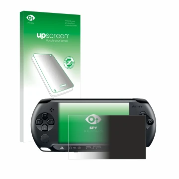 Face avant d’un emballage produit avec le logo de la marque upscreen. À côté, l’appareil Sony PSP Street E1004 est représenté 