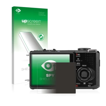 Face avant d’un emballage produit avec le logo de la marque upscreen. À côté, l’appareil Sigma DP2 Merrill est représenté avec