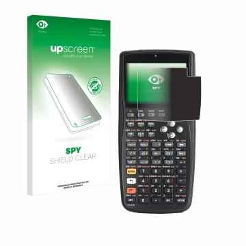 Face avant d’un emballage produit avec le logo de la marque upscreen. À côté, l’appareil HP 50g F2229AA#UUZ est représenté ave
