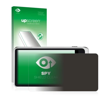 Face avant d’un emballage produit avec le logo de la marque upscreen. À côté, l’appareil Samsung Galaxy Camera 2 EK-GC200 est 