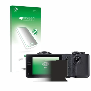 Face avant d’un emballage produit avec le logo de la marque upscreen. À côté, l’appareil Sigma dp2 Quattro est représenté avec