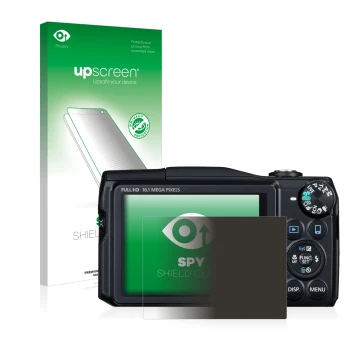 Face avant d’un emballage produit avec le logo de la marque upscreen. À côté, l’appareil Canon PowerShot SX700 HS est représen