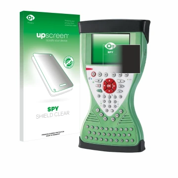 Face avant d’un emballage produit avec le logo de la marque upscreen. À côté, l’appareil Leica Viva Controller CS15 est représ