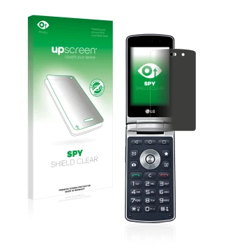 Face avant d’un emballage produit avec le logo de la marque upscreen. À côté, l’appareil LG Wine Smart H410 est représenté ave