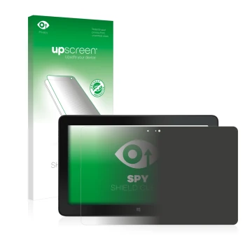 Face avant d’un emballage produit avec le logo de la marque upscreen. À côté, l’appareil Dell Venue 11 Pro 7140 (2013-2014) es
