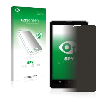 Face avant d’un emballage produit avec le logo de la marque upscreen. À côté, l’appareil Chuwi Vi7 est représenté avec la prot