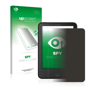 Face avant d’un emballage produit avec le logo de la marque upscreen. À côté, l’appareil Tolino Vision 3 HD est représenté ave