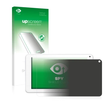 Face avant d’un emballage produit avec le logo de la marque upscreen. À côté, l’appareil BigBen Unity Tab 7 est représenté ave