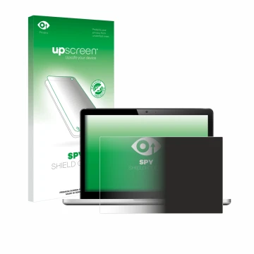 Face avant d’un emballage produit avec le logo de la marque upscreen. À côté, l’appareil est représenté avec la protection d’é
