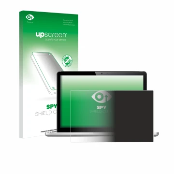 Face avant d’un emballage produit avec le logo de la marque upscreen. À côté, l’appareil est représenté avec la protection d’é