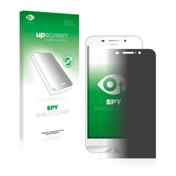 Face avant d’un emballage produit avec le logo de la marque upscreen. À côté, l’appareil ASUS ZenFone Max ZC550KL est représen