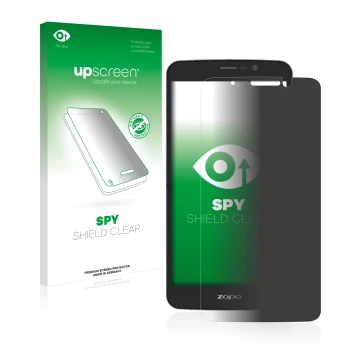Face avant d’un emballage produit avec le logo de la marque upscreen. À côté, l’appareil Zopo Color E5.5 est représenté avec l