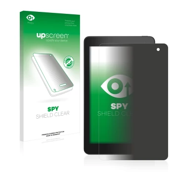 Face avant d’un emballage produit avec le logo de la marque upscreen. À côté, l’appareil Dell Venue 8 Pro 5855 est représenté 