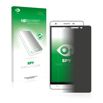 Face avant d’un emballage produit avec le logo de la marque upscreen. À côté, l’appareil Cubot H2 est représenté avec la prote