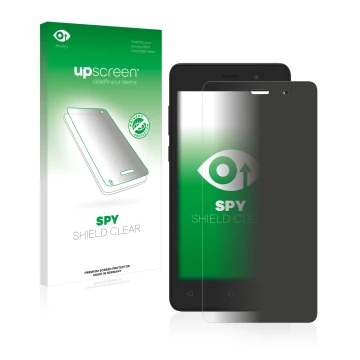 Face avant d’un emballage produit avec le logo de la marque upscreen. À côté, l’appareil Archos 45d Platinum est représenté av