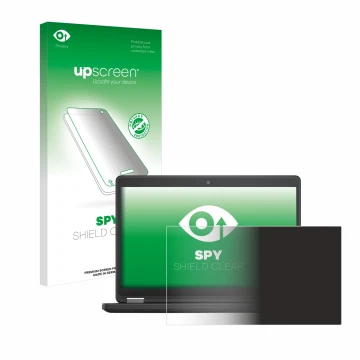 Face avant d’un emballage produit avec le logo de la marque upscreen. À côté, l’appareil Dell Latitude 14 E5450 Non-Touch est 