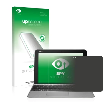 Face avant d’un emballage produit avec le logo de la marque upscreen. À côté, l’appareil ASUS Transformer Mini T102HA est repr