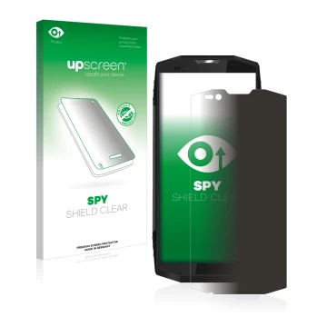 Face avant d’un emballage produit avec le logo de la marque upscreen. À côté, l’appareil Blackview BV9000 Pro est représenté a