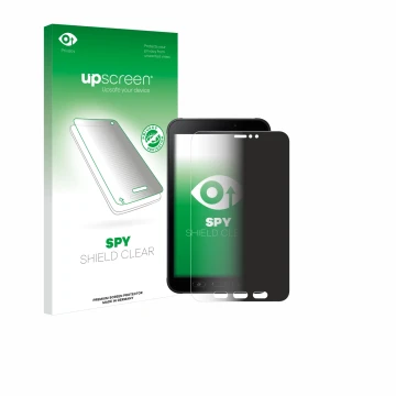 Face avant d’un emballage produit avec le logo de la marque upscreen. À côté, l’appareil Samsung Galaxy Tab Active 2 est repré