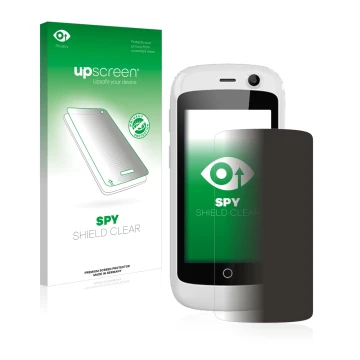 Face avant d’un emballage produit avec le logo de la marque upscreen. À côté, l’appareil Unihertz Jelly Pro est représenté ave