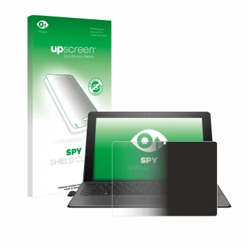 Face avant d’un emballage produit avec le logo de la marque upscreen. À côté, l’appareil HP Pro x2 612 G2 est représenté avec 