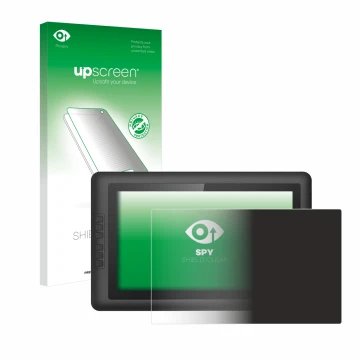 Face avant d’un emballage produit avec le logo de la marque upscreen. À côté, l’appareil XP-Pen Artist 15.6 est représenté ave