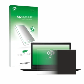 Face avant d’un emballage produit avec le logo de la marque upscreen. À côté, l’appareil Lenovo ThinkPad X1 Yoga (3ème Gen.) e