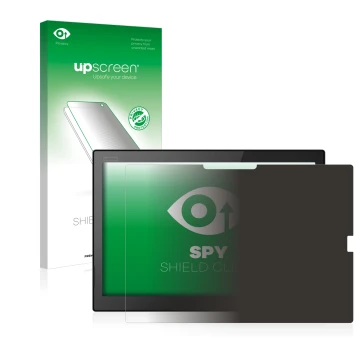 Face avant d’un emballage produit avec le logo de la marque upscreen. À côté, l’appareil Lenovo ThinkPad X1 Tablet (3.Gen) est