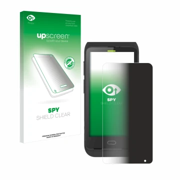 Face avant d’un emballage produit avec le logo de la marque upscreen. À côté, l’appareil Honeywell Dolphin CT40 est représenté