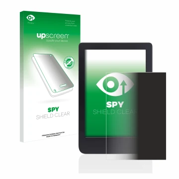 Face avant d’un emballage produit avec le logo de la marque upscreen. À côté, l’appareil Tolino Shine 3 est représenté avec la