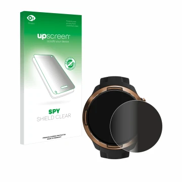 Face avant d’un emballage produit avec le logo de la marque upscreen. À côté, l’appareil Suunto 9 Baro est représenté avec la 