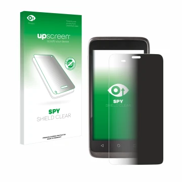 Face avant d’un emballage produit avec le logo de la marque upscreen. À côté, l’appareil Honeywell ScanPal EDA51 est représent