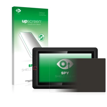 Face avant d’un emballage produit avec le logo de la marque upscreen. À côté, l’appareil XP-Pen Artist 15.6 Pro est représenté
