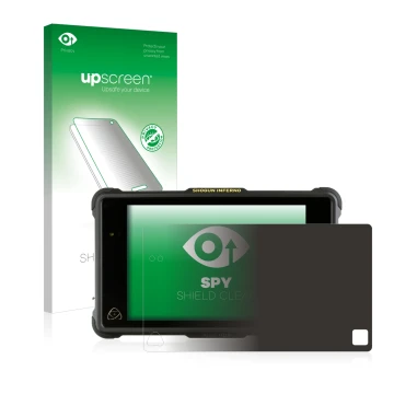 Face avant d’un emballage produit avec le logo de la marque upscreen. À côté, l’appareil Atomos Shogun Inferno est représenté 