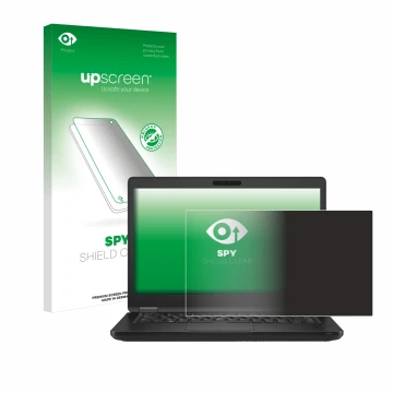 Face avant d’un emballage produit avec le logo de la marque upscreen. À côté, l’appareil Dell Latitude 5490 Non-Touch est repr