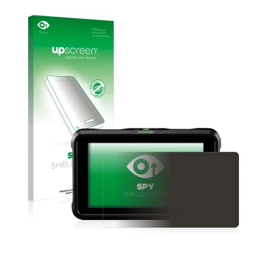Face avant d’un emballage produit avec le logo de la marque upscreen. À côté, l’appareil Atomos Shinobi SDI est représenté ave