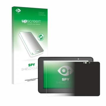 Face avant d’un emballage produit avec le logo de la marque upscreen. À côté, l’appareil Zebra ET56 10.1