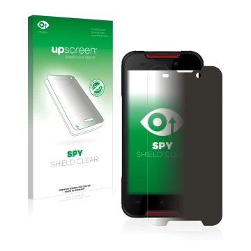 Face avant d’un emballage produit avec le logo de la marque upscreen. À côté, l’appareil Cubot Quest Lite est représenté avec 