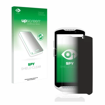 Face avant d’un emballage produit avec le logo de la marque upscreen. À côté, l’appareil Zebra TC57 est représenté avec la pro