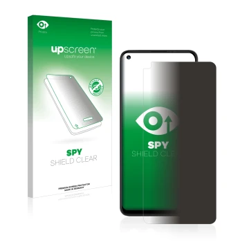 Face avant d’un emballage produit avec le logo de la marque upscreen. À côté, l’appareil Umidigi Power 3 est représenté avec l