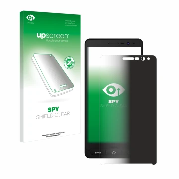 Face avant d’un emballage produit avec le logo de la marque upscreen. À côté, l’appareil Beafon M5 est représenté avec la prot