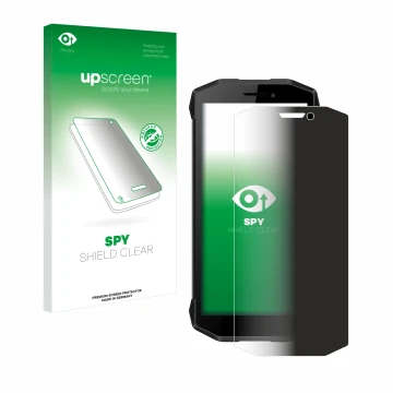 Face avant d’un emballage produit avec le logo de la marque upscreen. À côté, l’appareil Evolveo Strongphone G5 est représenté
