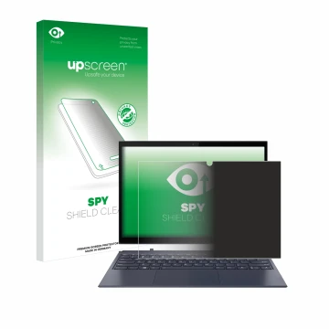 Face avant d’un emballage produit avec le logo de la marque upscreen. À côté, l’appareil Lenovo Yoga Duet 7 est représenté ave