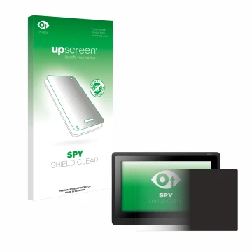 Face avant d’un emballage produit avec le logo de la marque upscreen. À côté, l’appareil Wacom Cintiq 16 est représenté avec l